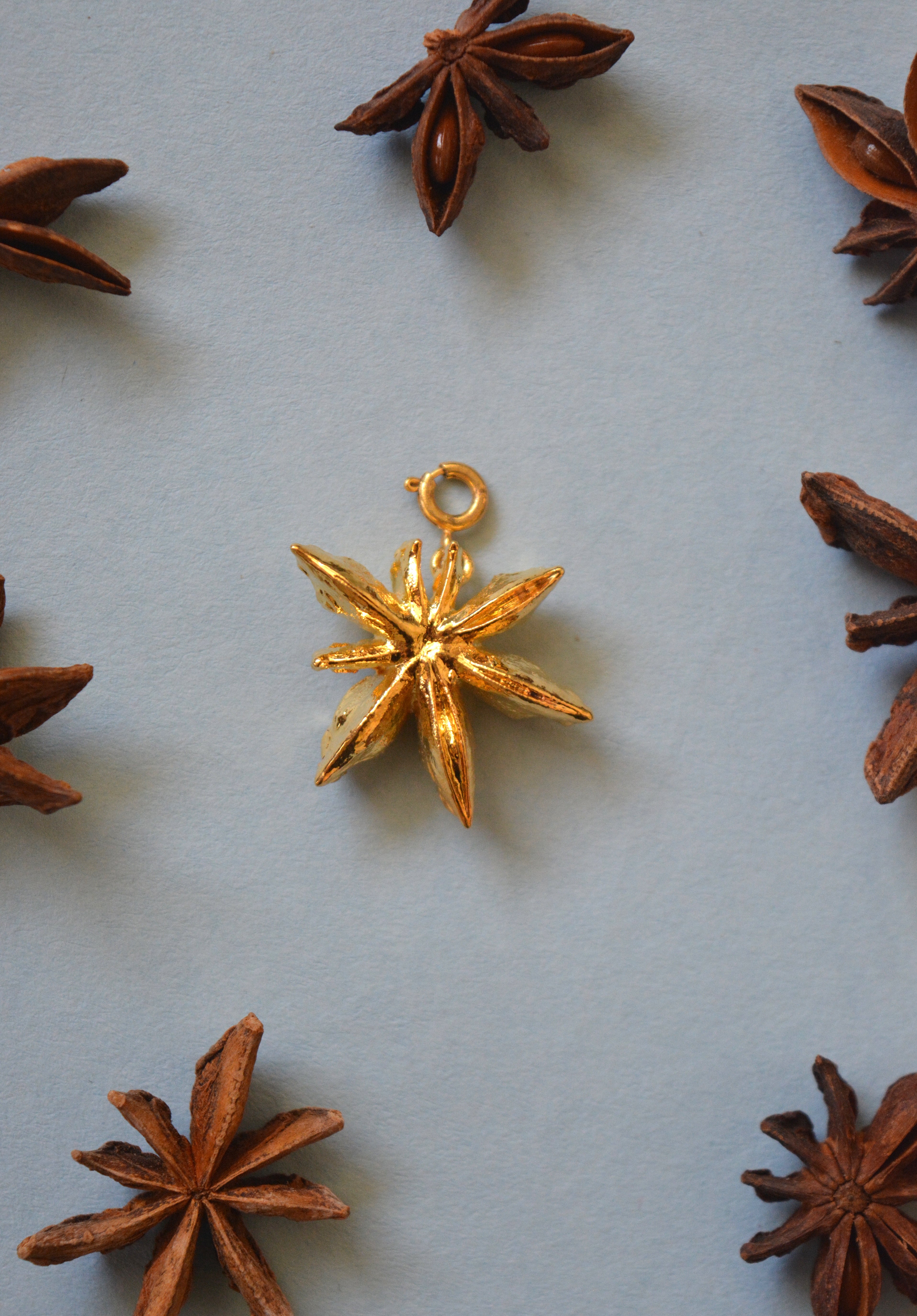 Star Anise Charm - Gold