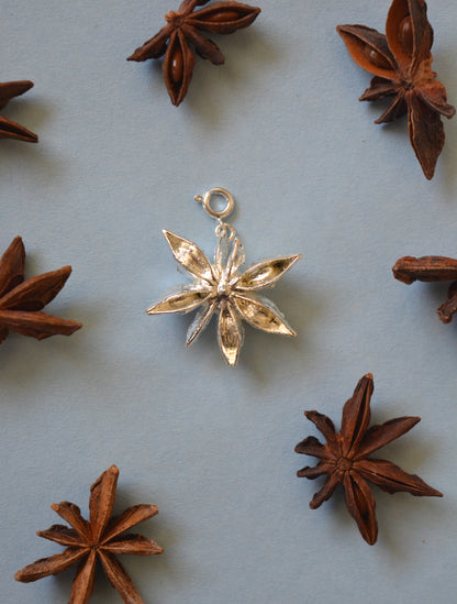 Star Anise Charm - Silver