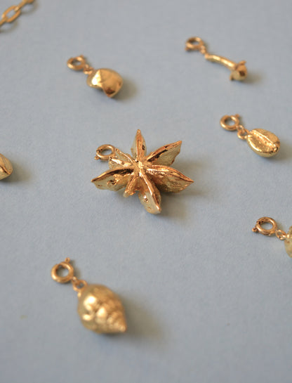 Star Anise Charm - Gold