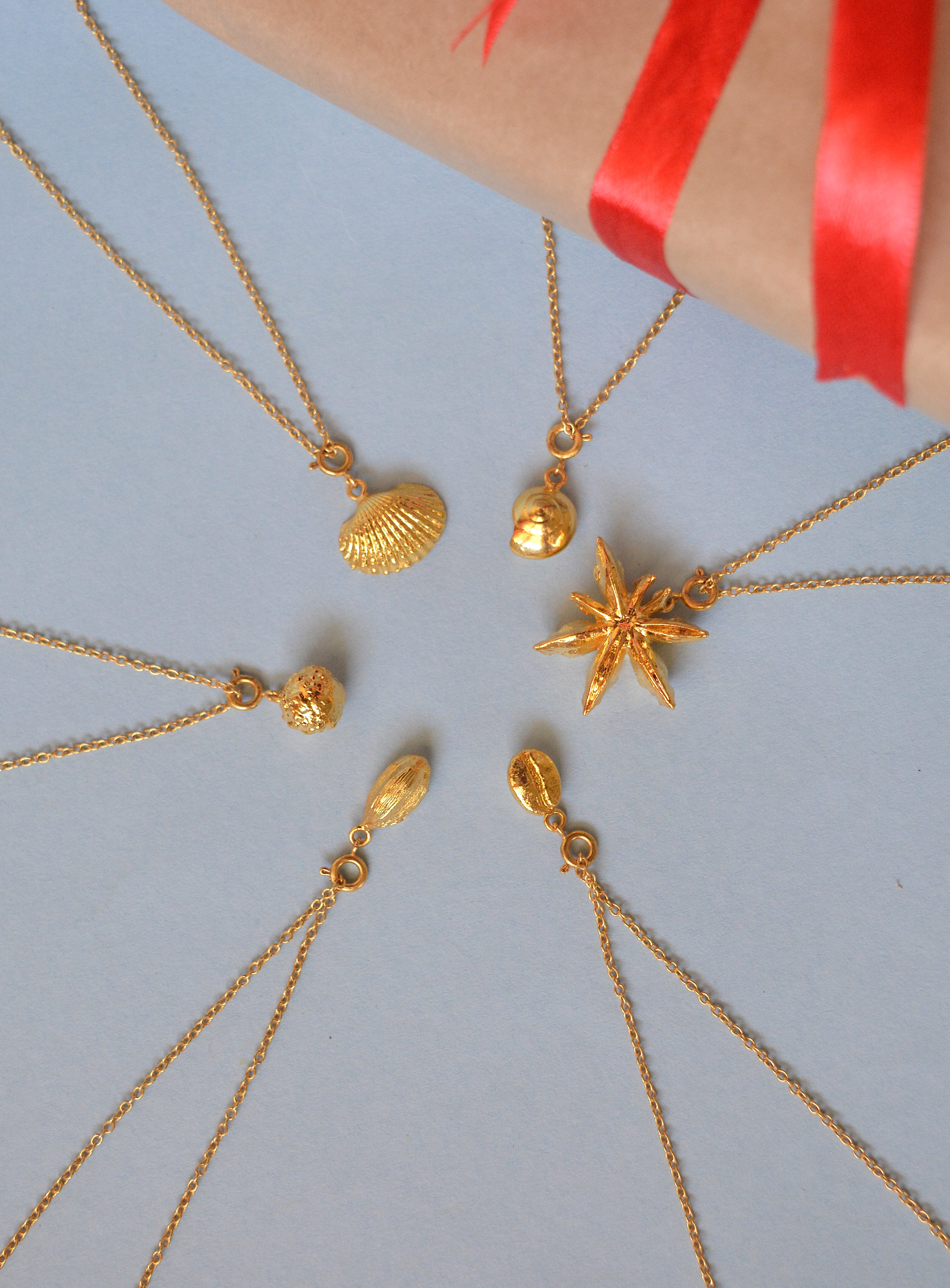 Sundial Shell Charm - Gold